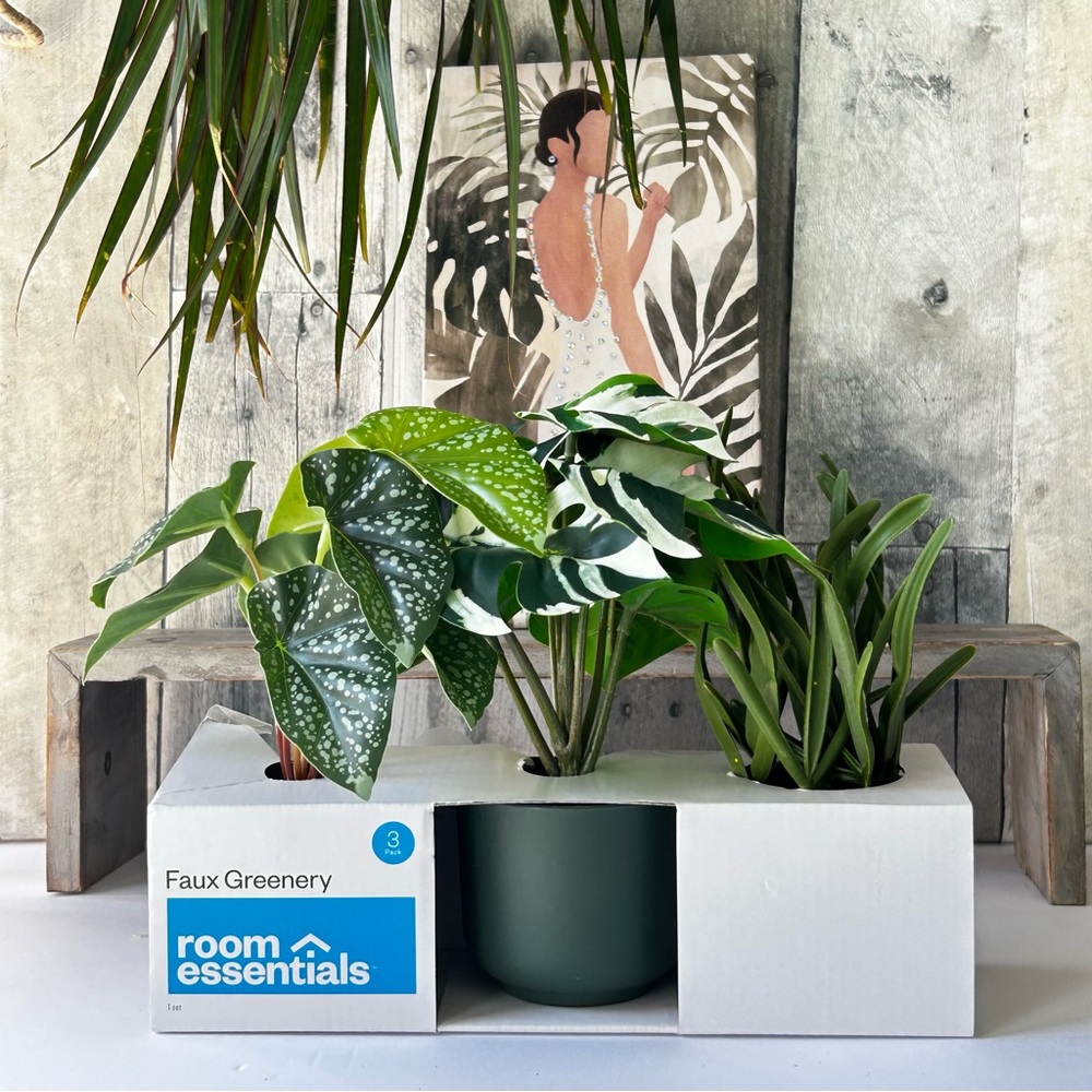 🌴Target Room Essentials Faux Greenery Trio - Green and White |NWT
